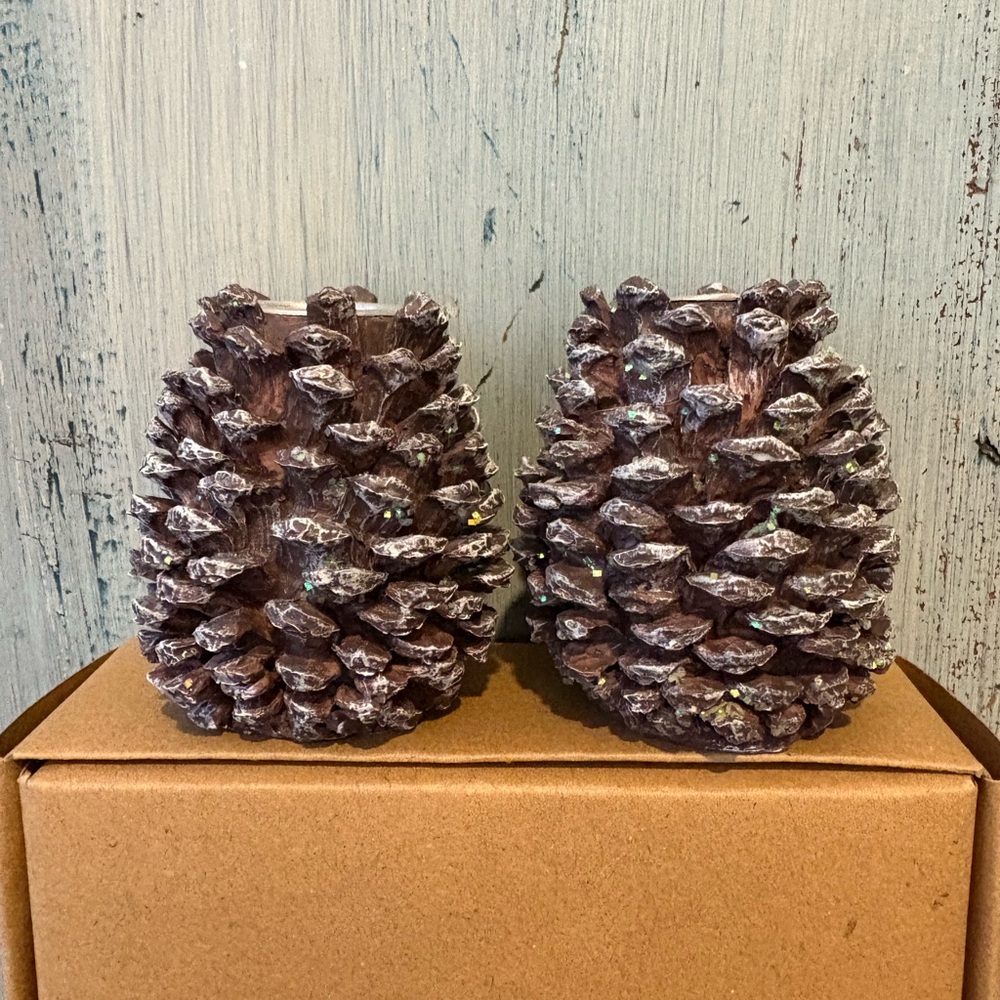 Rustic Pinecone Candle Holders - Picture 2 of 9